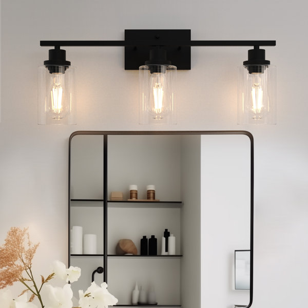 17 Stories Breeonna 3-Light Dimmable Bathroom Vanity Light with Clear ...